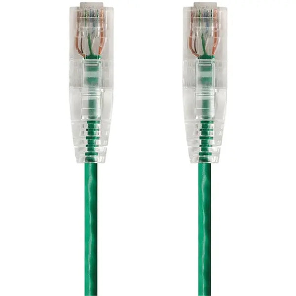 Monoprice SlimRun Cat6 28AWG UTP Ethernet Network Cable, 2ft Green - GreatEagleInc