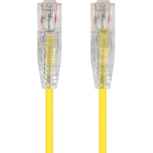 Monoprice SlimRun Cat6 28AWG UTP Ethernet Network Cable, 2ft Yellow - GreatEagleInc