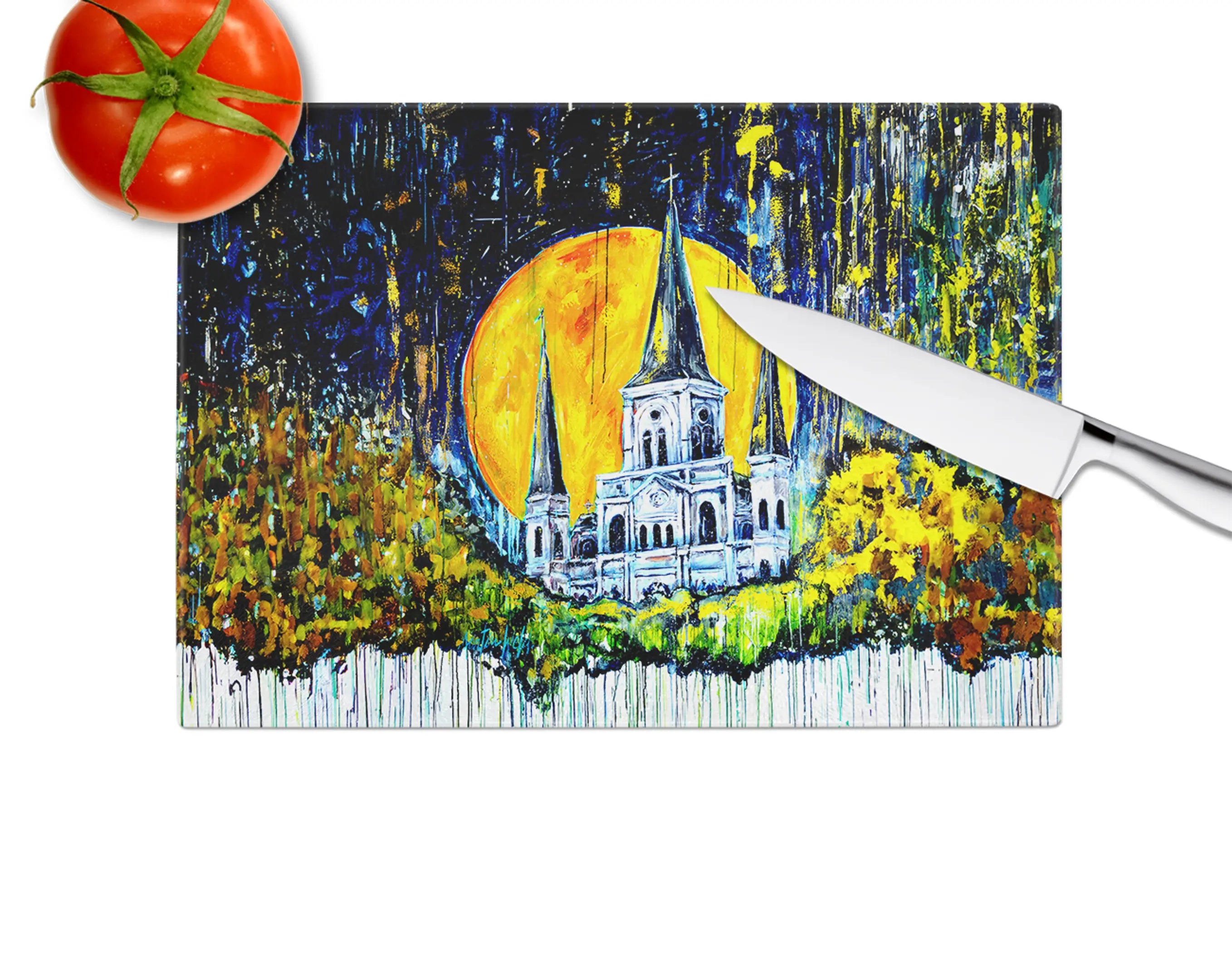 Moonlight Shadows Glass Cutting Board Caroline's Treasures