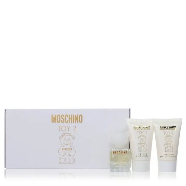 Moschino Toy 2 by Moschino Gift Set -- .17 oz Mini EDP Spray + .8 oz Body Lotion + .8 oz Shower Gel for Women Moschino