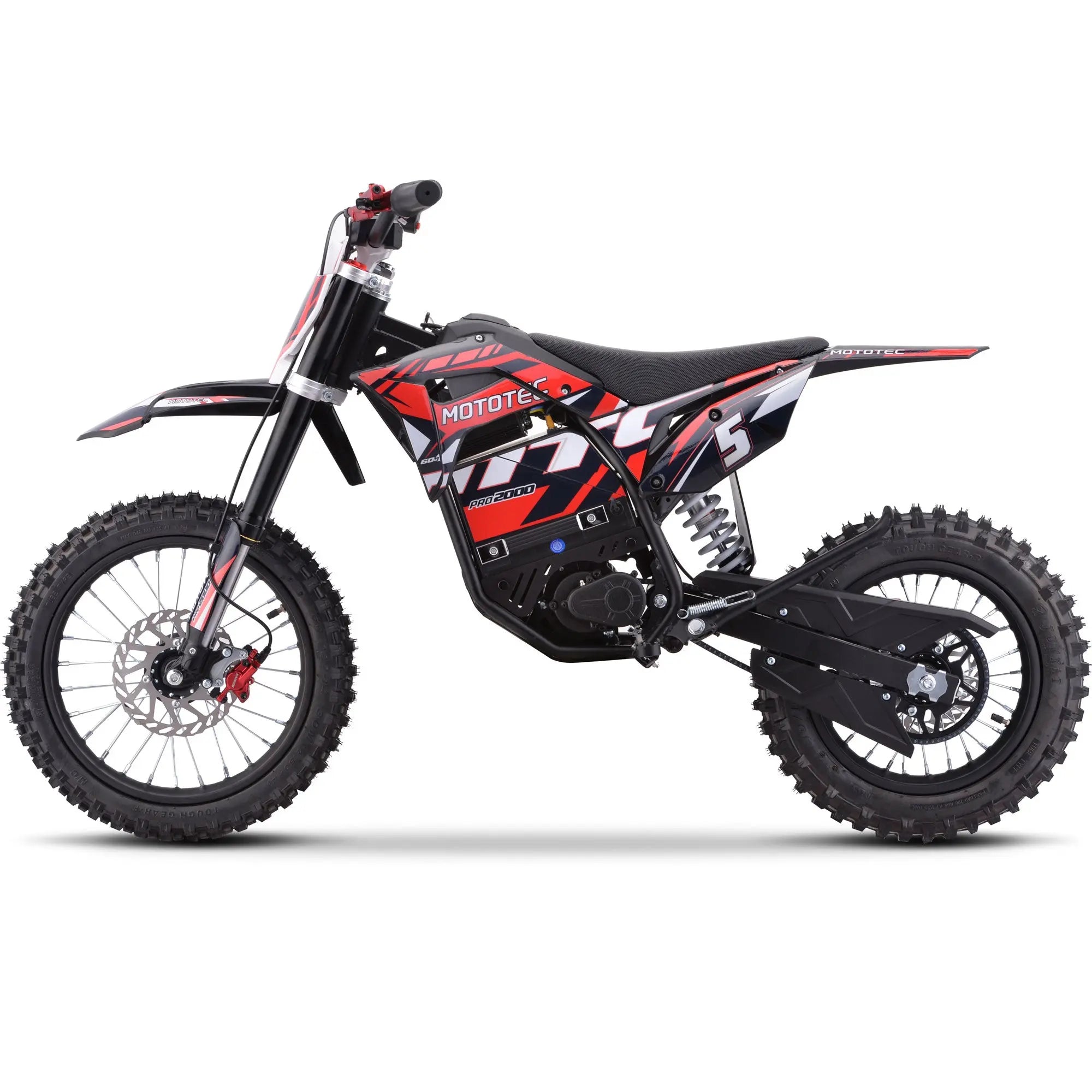 Mototec 60v Pro Electric Dirt Bike 2000w Lithium Red MotoTec