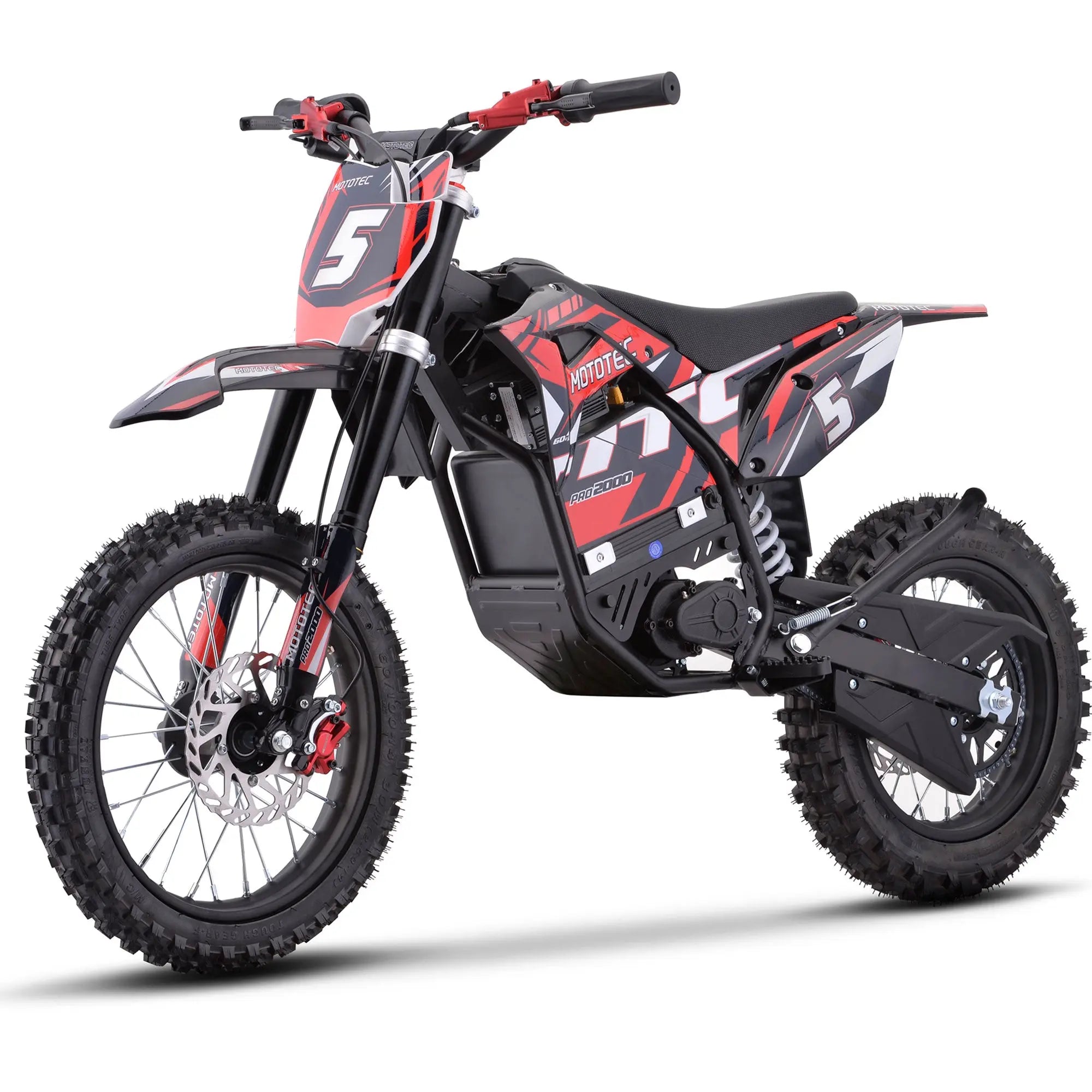 Mototec 60v Pro Electric Dirt Bike 2000w Lithium Red MotoTec