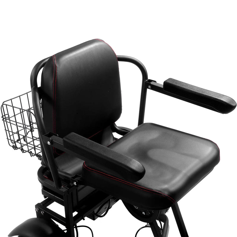 Mototec Folding Mobility Electric Trike 48v 1000w Dual Motor Lithium Black GreatEagleInc