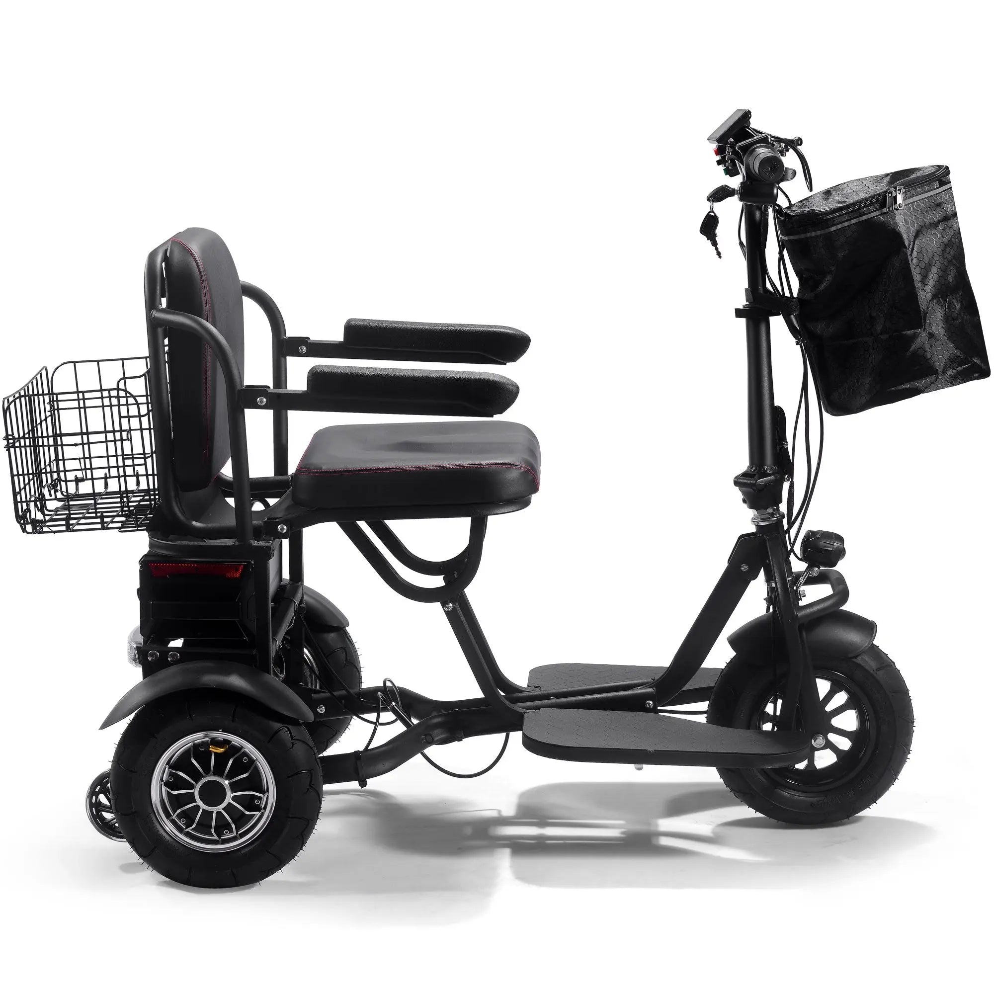 Mototec Folding Mobility Electric Trike 48v 1000w Dual Motor Lithium Black GreatEagleInc