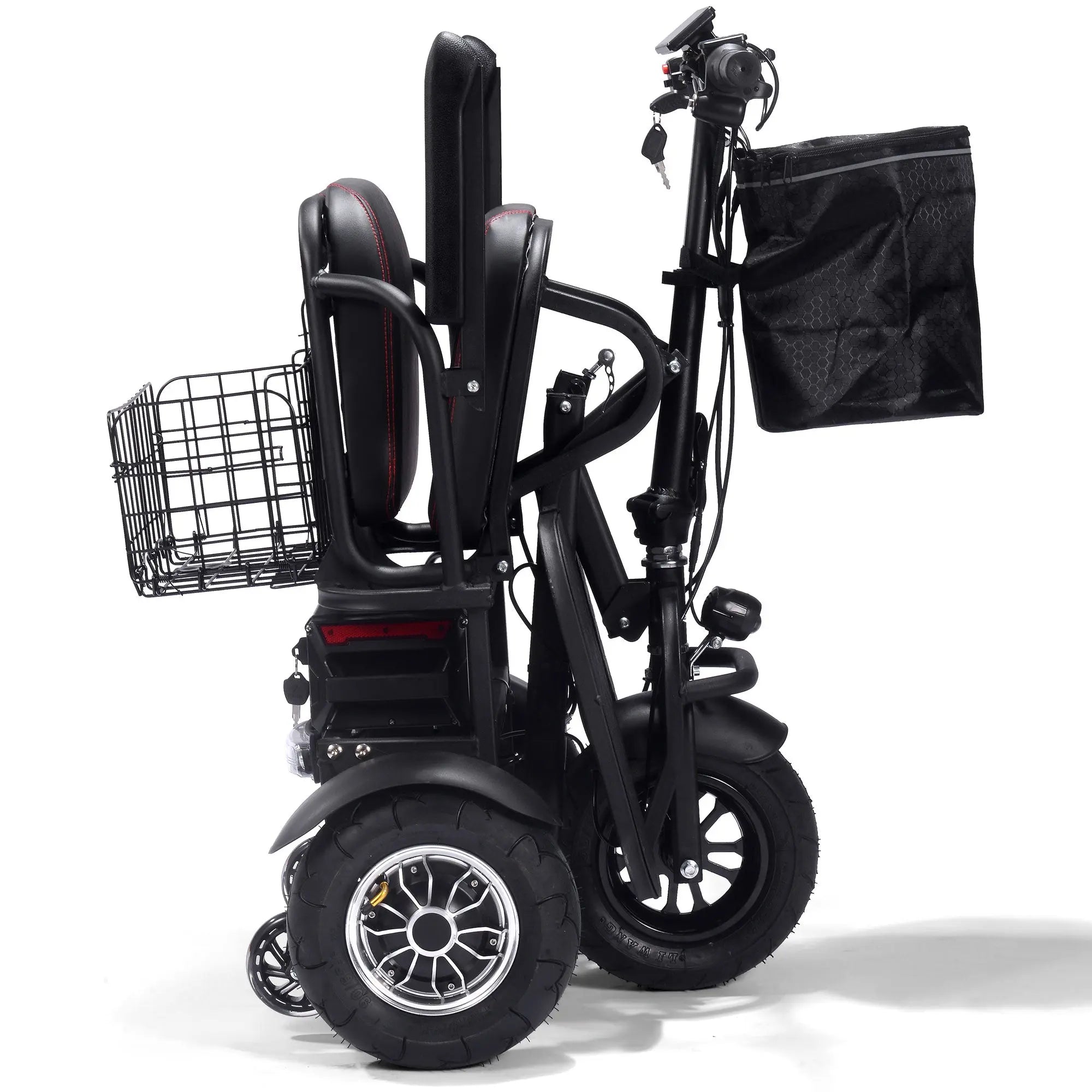 Mototec Folding Mobility Electric Trike 48v 1000w Dual Motor Lithium Black GreatEagleInc