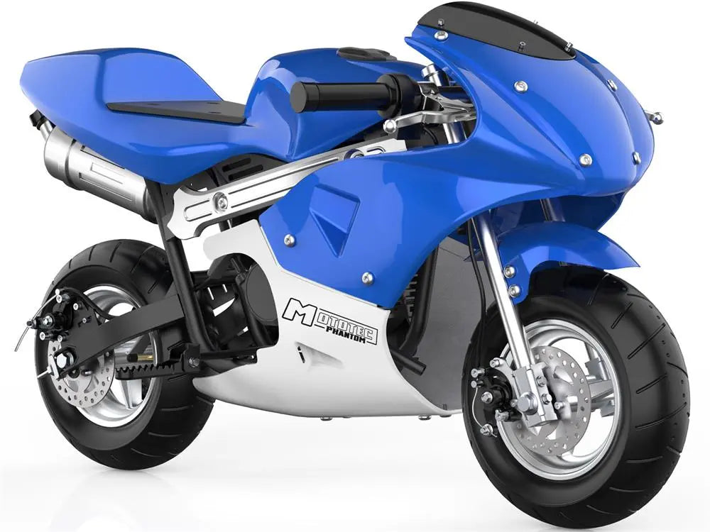 Mototec Phantom Gas Pocket Bike 49cc 2-stroke Blue MotoTec