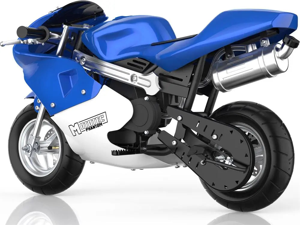 Mototec Phantom Gas Pocket Bike 49cc 2-stroke Blue MotoTec