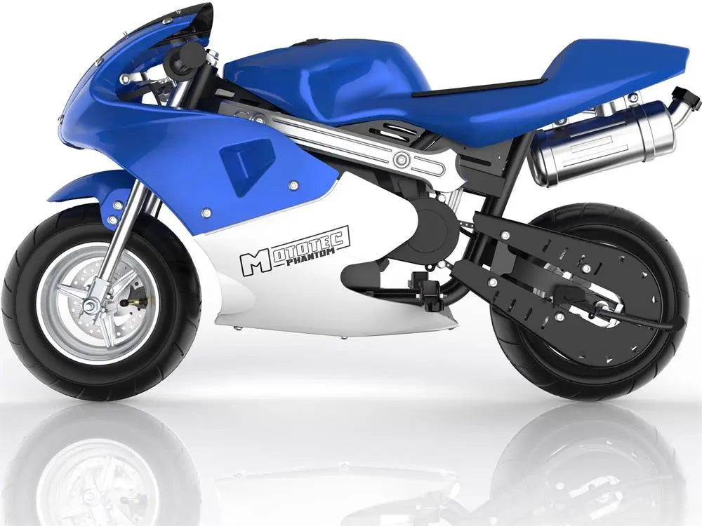 Mototec Phantom Gas Pocket Bike 49cc 2-stroke Blue MotoTec