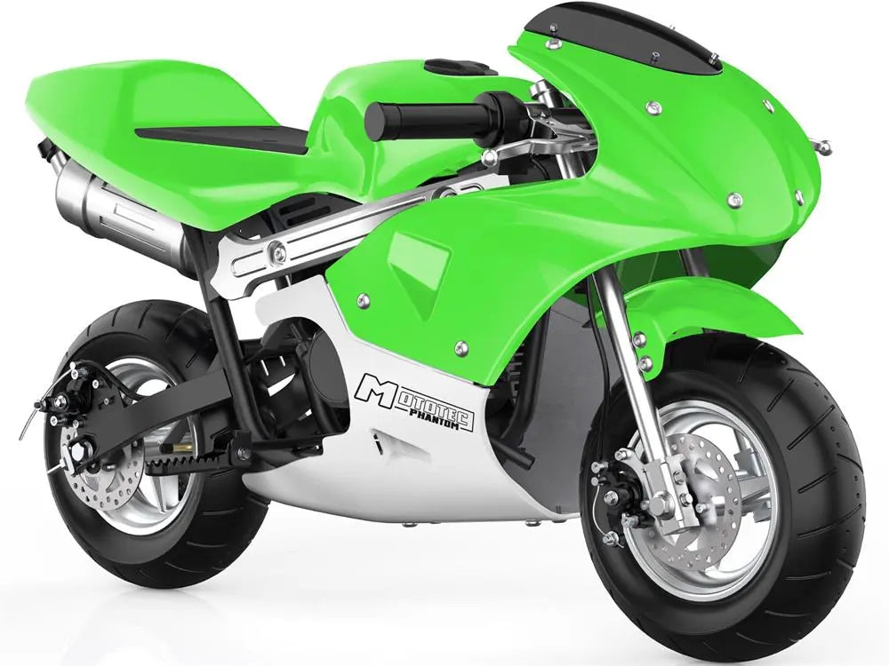 Mototec Phantom Gas Pocket Bike 49cc 2-stroke Green MotoTec