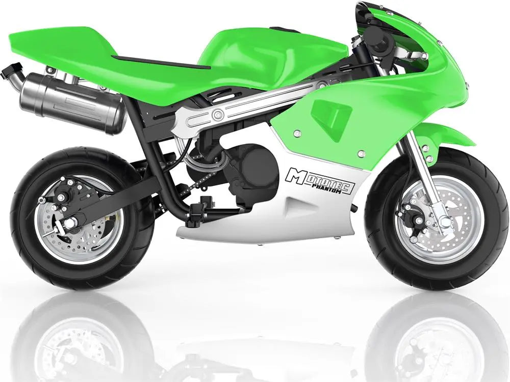 Mototec Phantom Gas Pocket Bike 49cc 2-stroke Green MotoTec