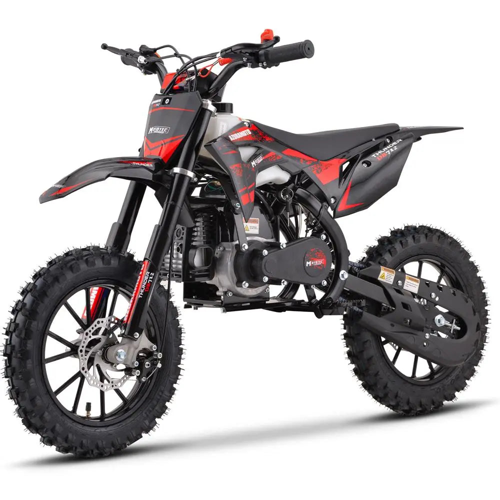 Mototec Thunder 50cc 2-stroke Kids Gas Dirt Bike Red MotoTec