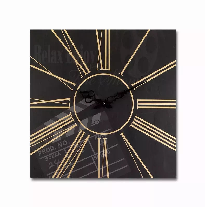 Movie Clock (Set of 2) 15.5"SQ MDF Melrose Intl.