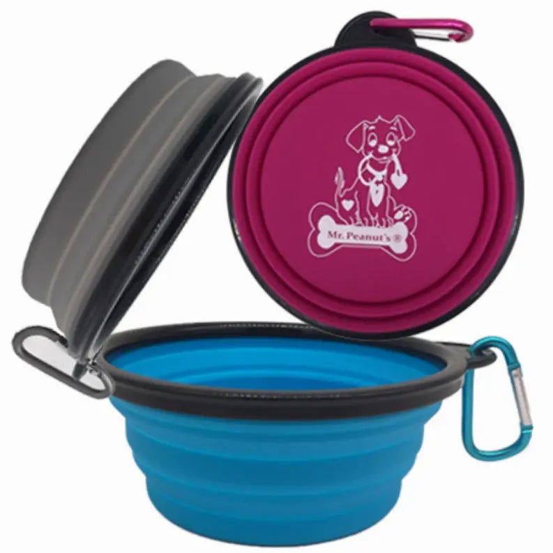Mr. Peanut's Collapsible Silicone Bowls with Color Matched Carabiner Clips Mr. Peanut's Premium Products