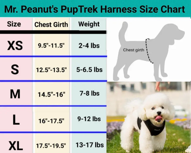 Mr. Peanut's PupTrek Small Dog/Cat Soft Mesh Step In Harness Vest Mr. Peanut's Premium Products