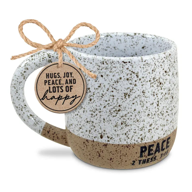 Mug Speckled Stone Peace White18Oz Dicksons Inc