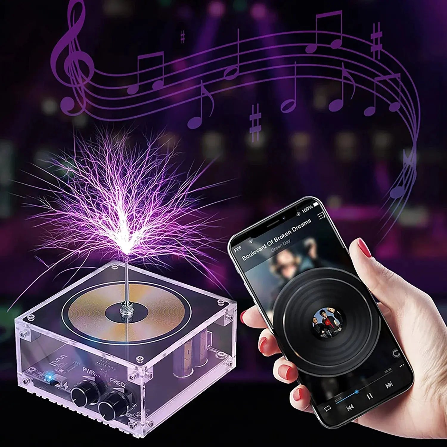 Multi-Function Tesla Music Tesla Coil Speaker, Wireless Transmission Lighting, Science and Education Experimental Products GreatEagleInc
