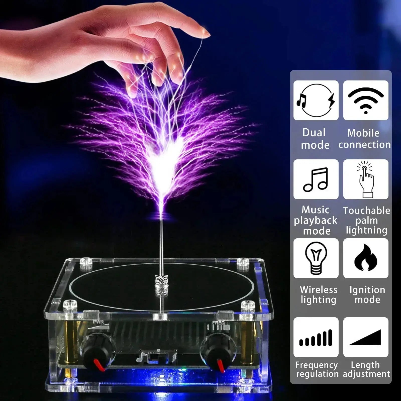 Multi-Function Tesla Music Tesla Coil Speaker, Wireless Transmission Lighting, Science and Education Experimental Products GreatEagleInc