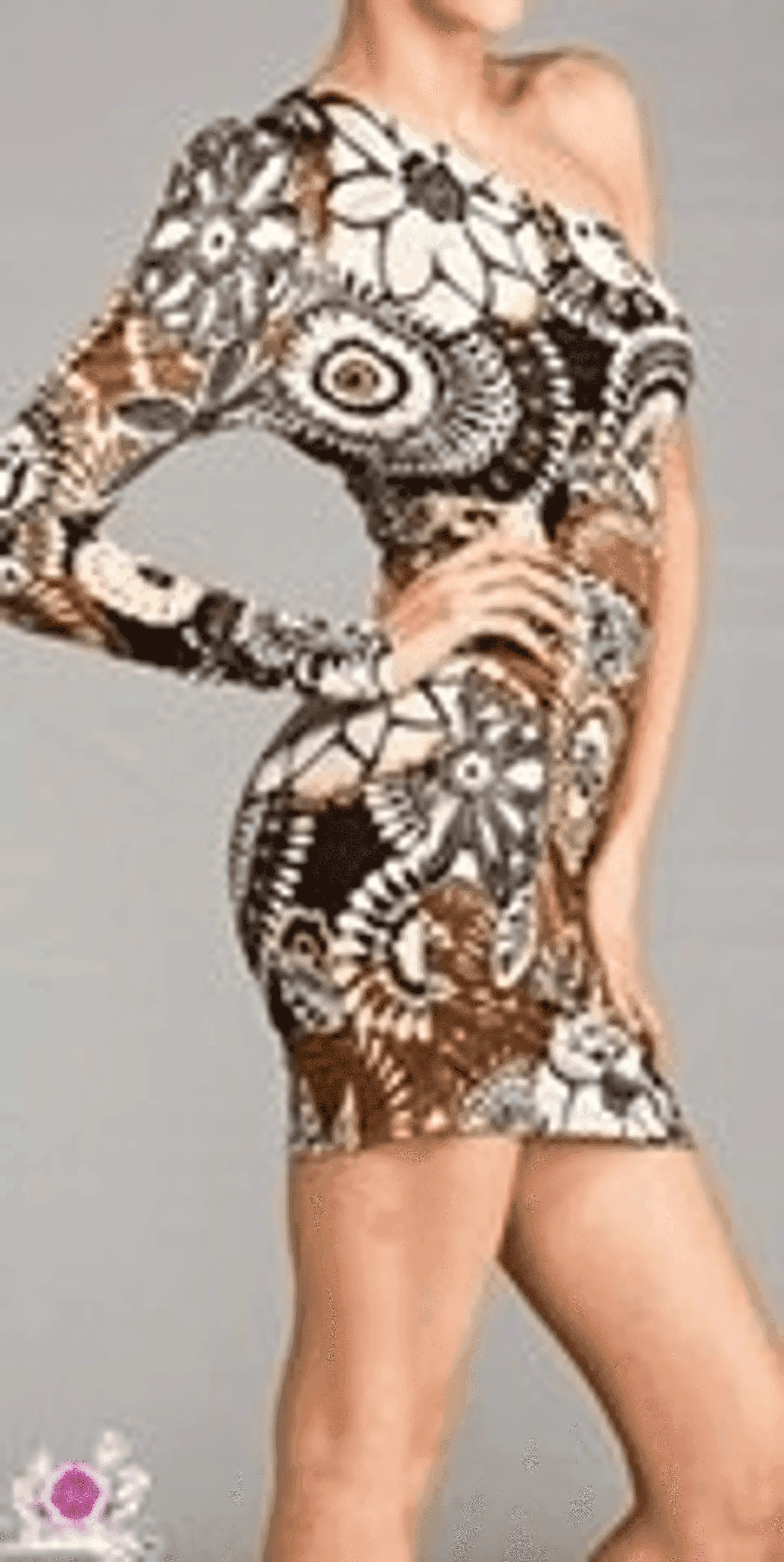 Multi One Shoulder Rushed Dress SurelyMine