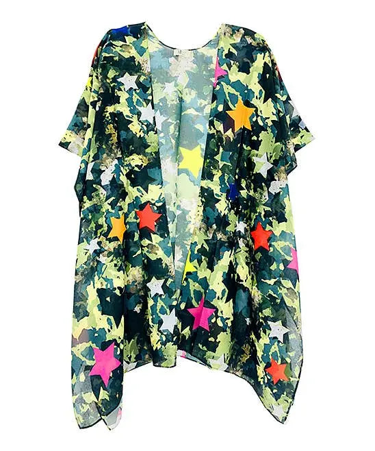 Multi Stars & Camo Kimono JC Sunny Fashion