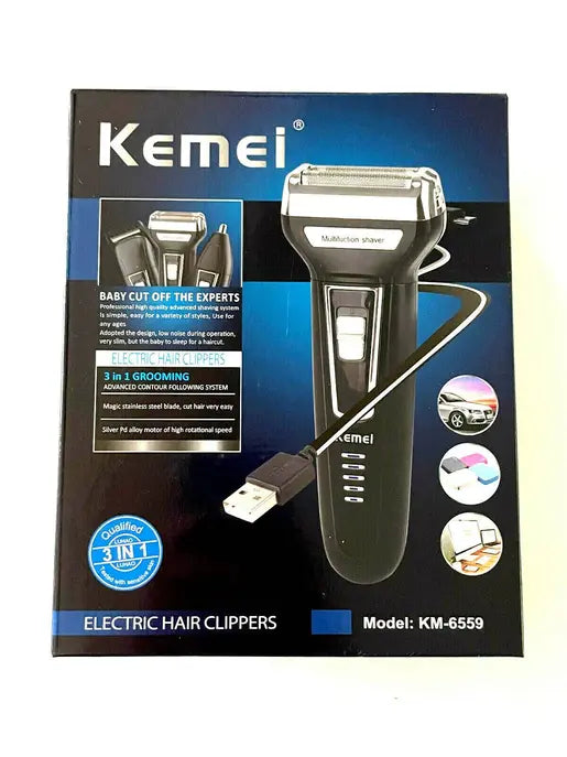 Multifunction 3-in-1 USB Rechargeable Clean Shaver Hair Nose Trimmer Hashir Products