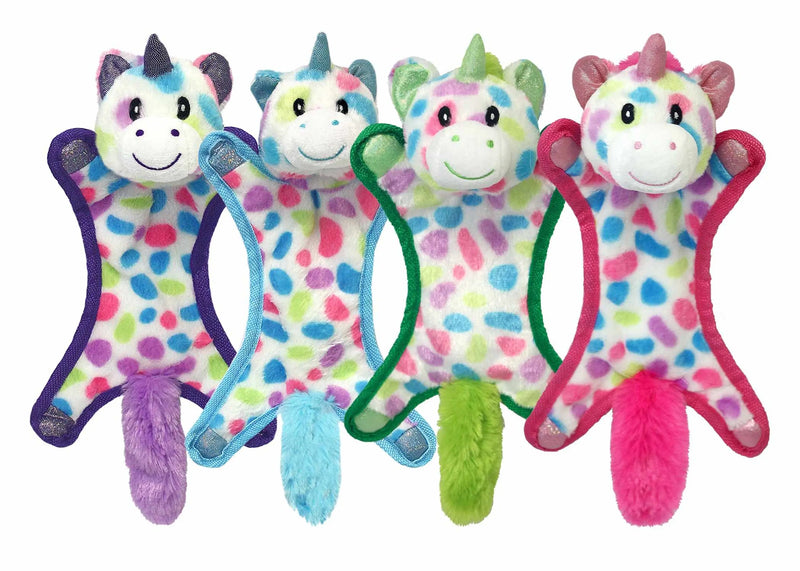 Multipet Ball-Head Unicorns Plush Dog Toy Assorted Colors 10" Multipet