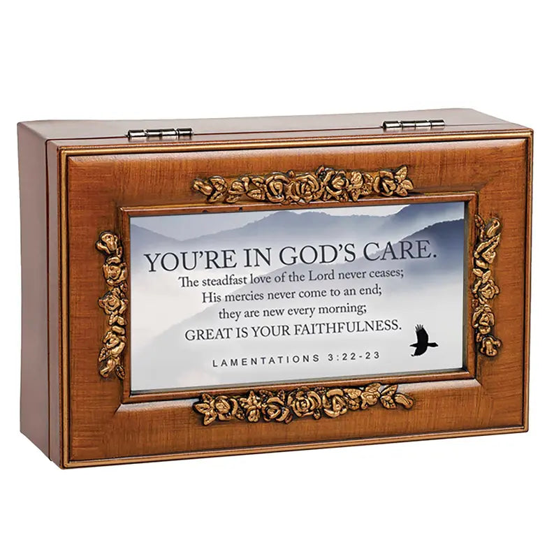 Music Box Petite Gods Care Lam. 3:22-23 Dicksons Inc