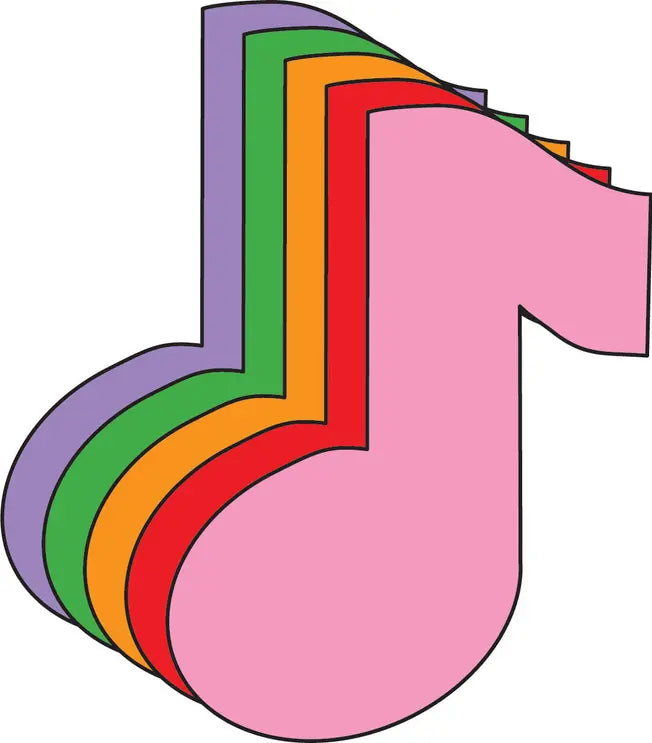Music Note Assorted Color Creative Cut-Outs Creative Shapes