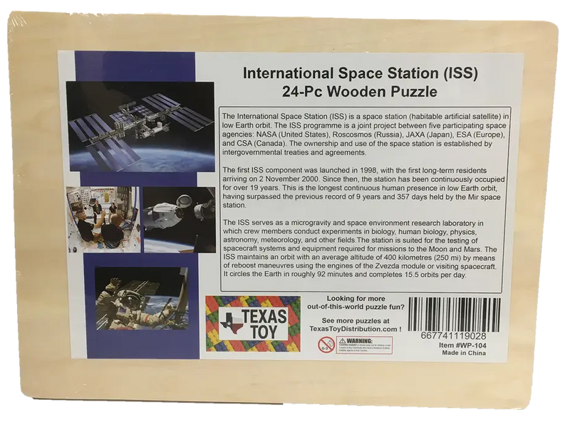 NASA International Space Station 24-pc Wood Jigsaw Puzzle Texas Toy Distribution