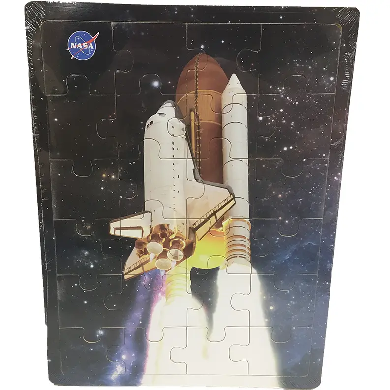 NASA Space Shuttle Stack Launch Wood 24-pc Jigsaw Puzzle Texas Toy Distribution