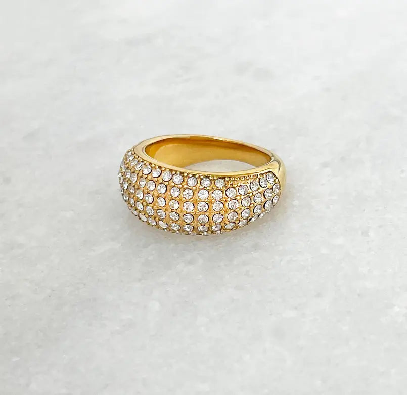 NATALIA GOLD DOME PAVE RING Mai Desiree