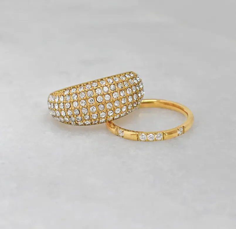 NATALIA GOLD DOME PAVE RING Mai Desiree