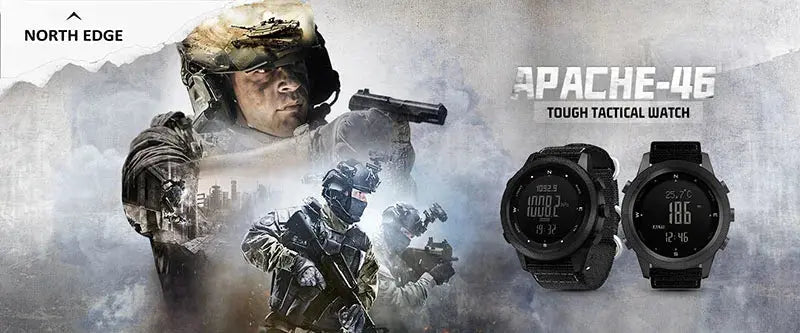 NORTH EDGE Men's sport Digital watch Hours Running Swimming Military Army watches Altimeter Barometer Compass waterproof 50m GreatEagleInc