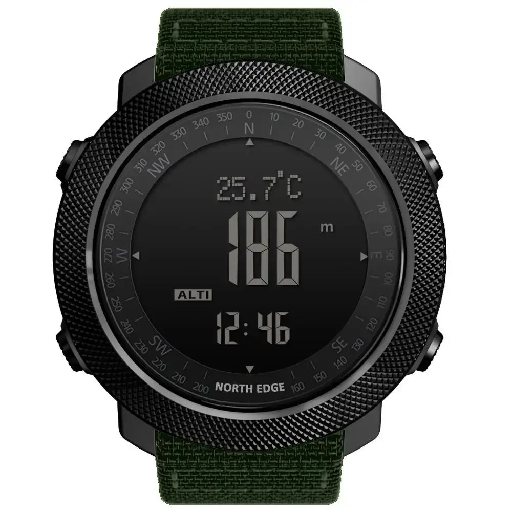 NORTH EDGE Men's sport Digital watch Hours Running Swimming Military Army watches Altimeter Barometer Compass waterproof 50m GreatEagleInc