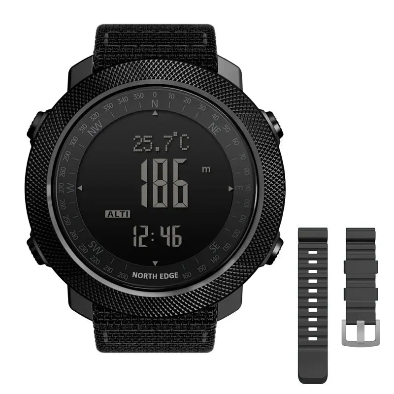 NORTH EDGE Men's sport Digital watch Hours Running Swimming Military Army watches Altimeter Barometer Compass waterproof 50m GreatEagleInc