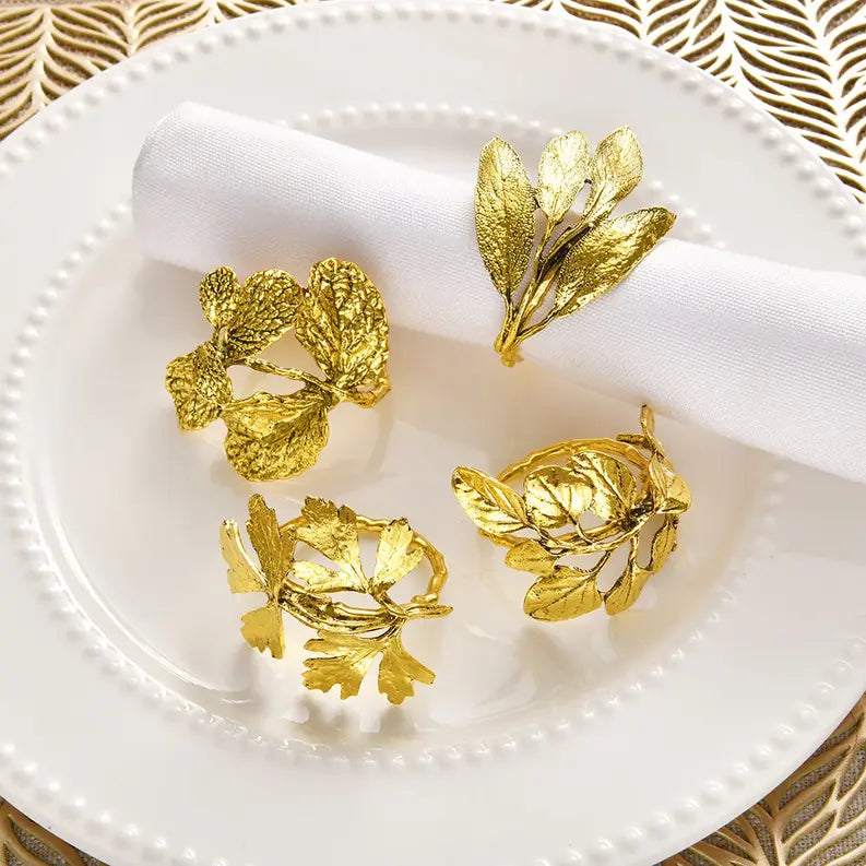 Napkin Rings in Leaf Design Decozen