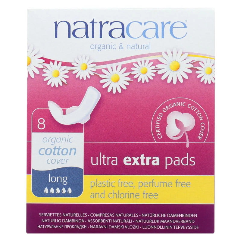 Natracare  Ultra Extra Pads W/wings - Long - 8 Count Natracare