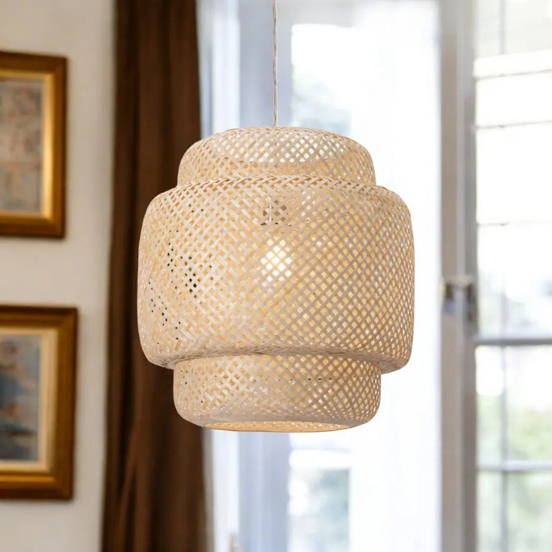 Natural Boho Weave Ceiling Lamp Homeroots Lighting