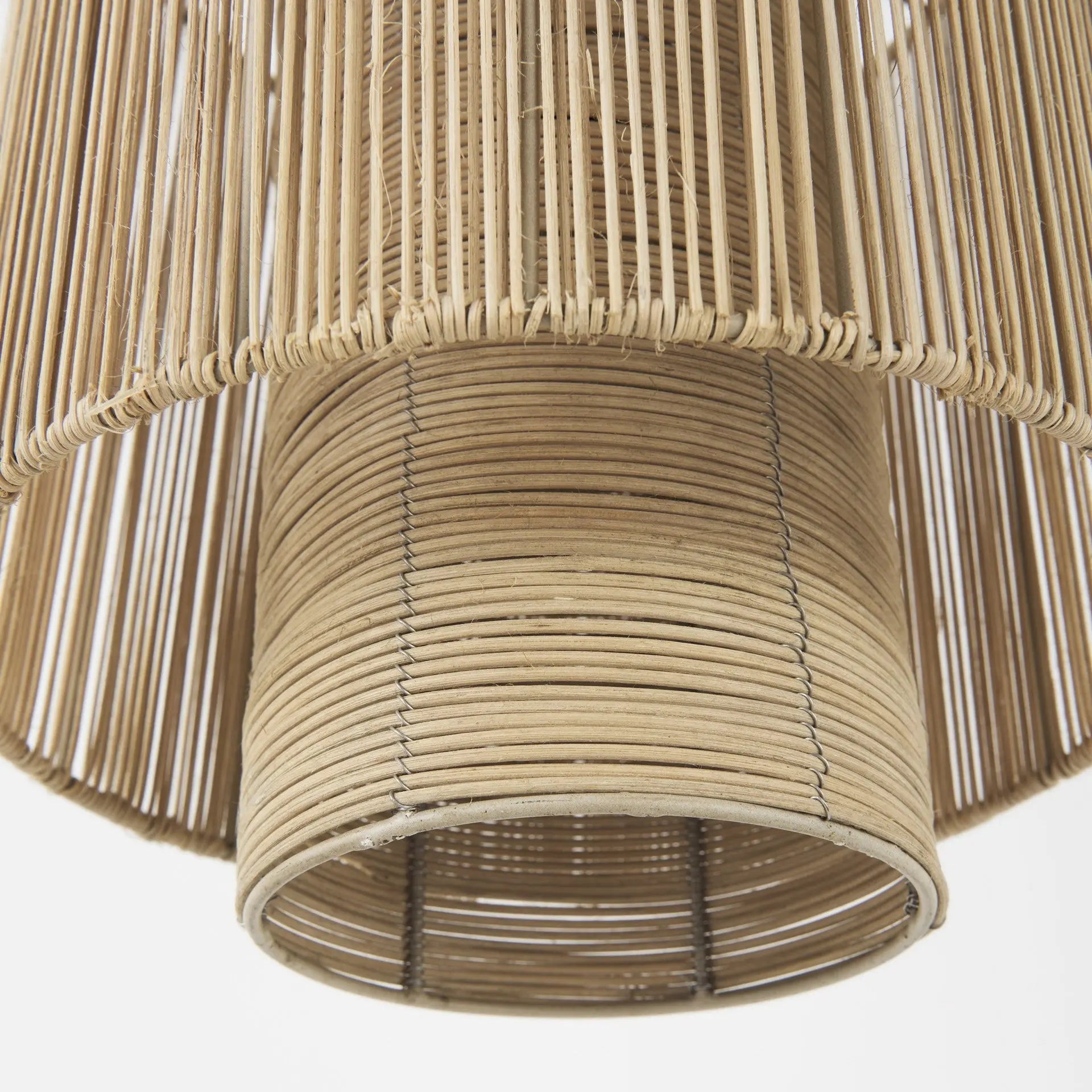 Natural Cane Cylindrical Hanging Pendant Light Homeroots Lighting