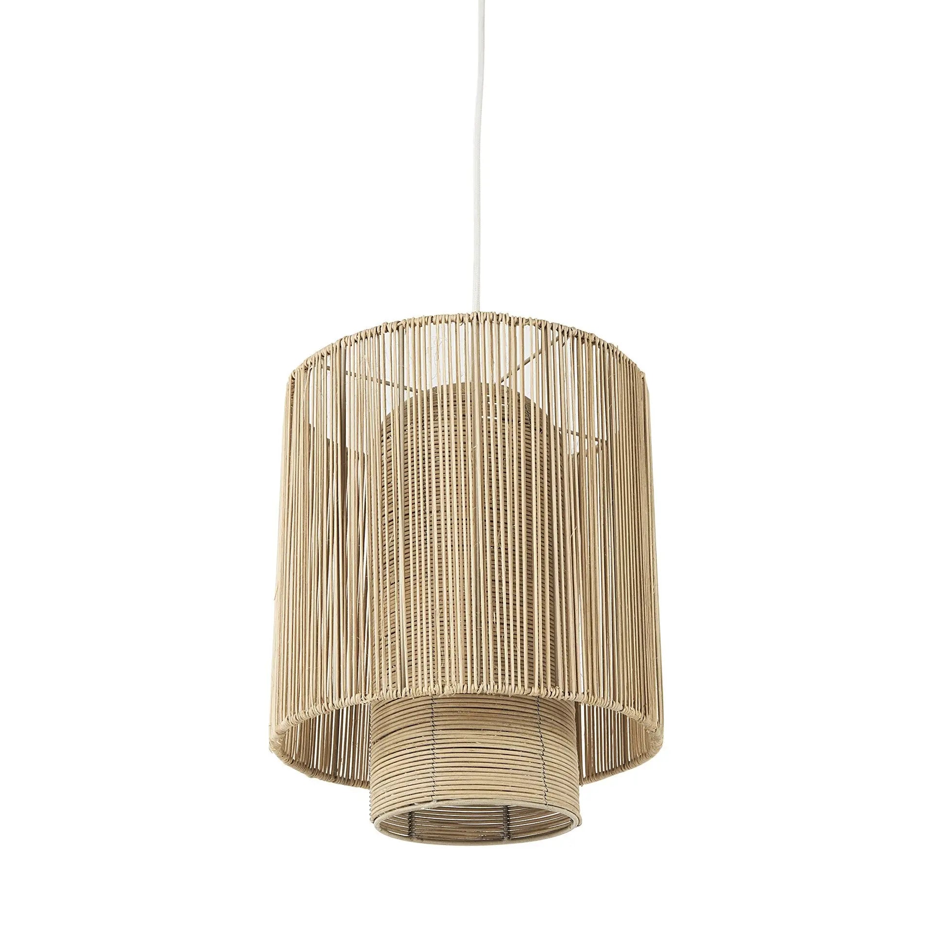 Natural Cane Cylindrical Hanging Pendant Light Homeroots Lighting