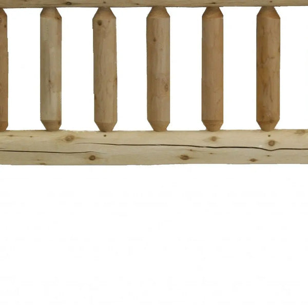 Natural Clear Finish Cedar Log Twin Headboard - GreatEagleInc