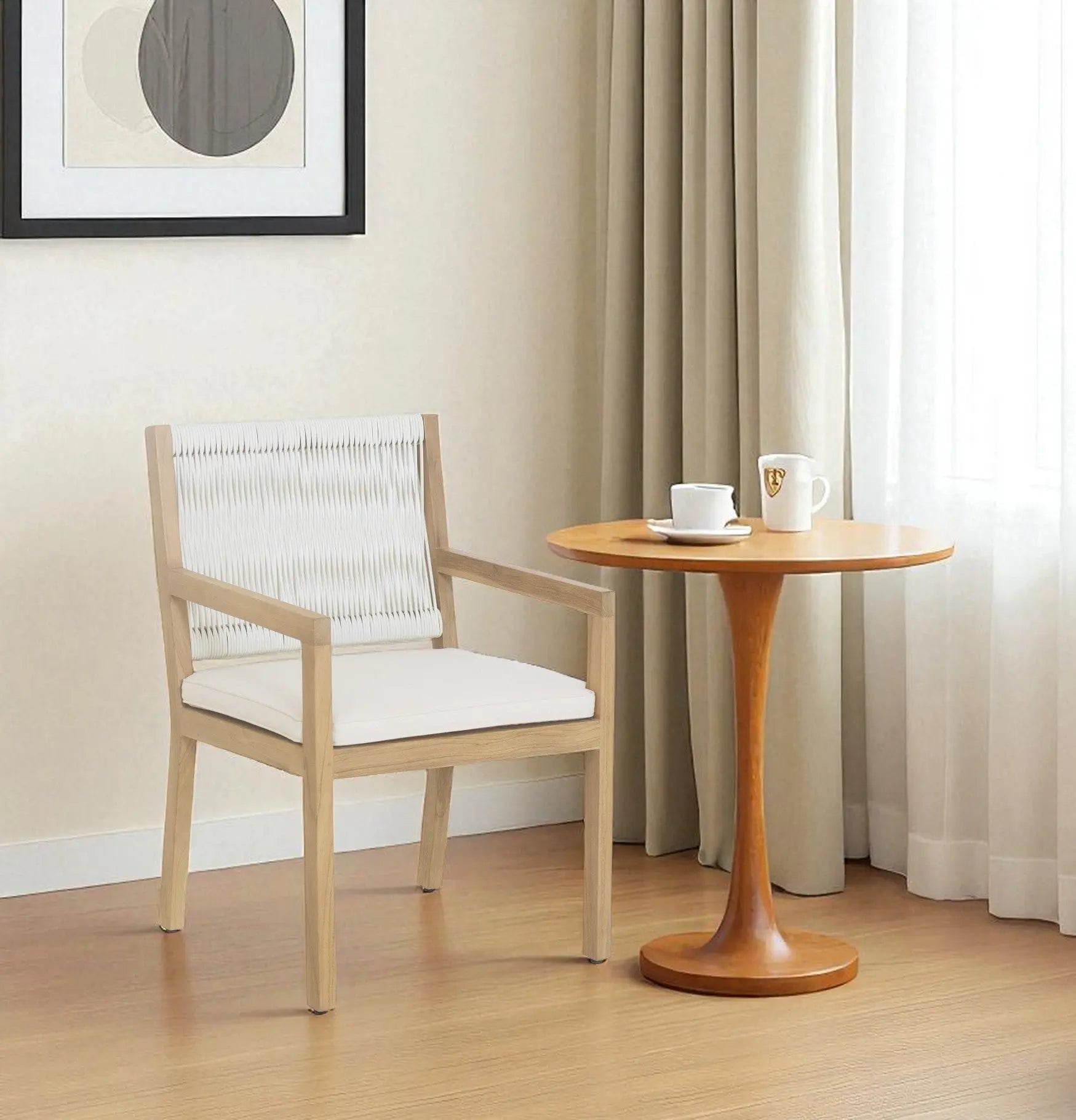 Natural Faux Leather Dining Arm Chair Homeroots Kitchen & Dining