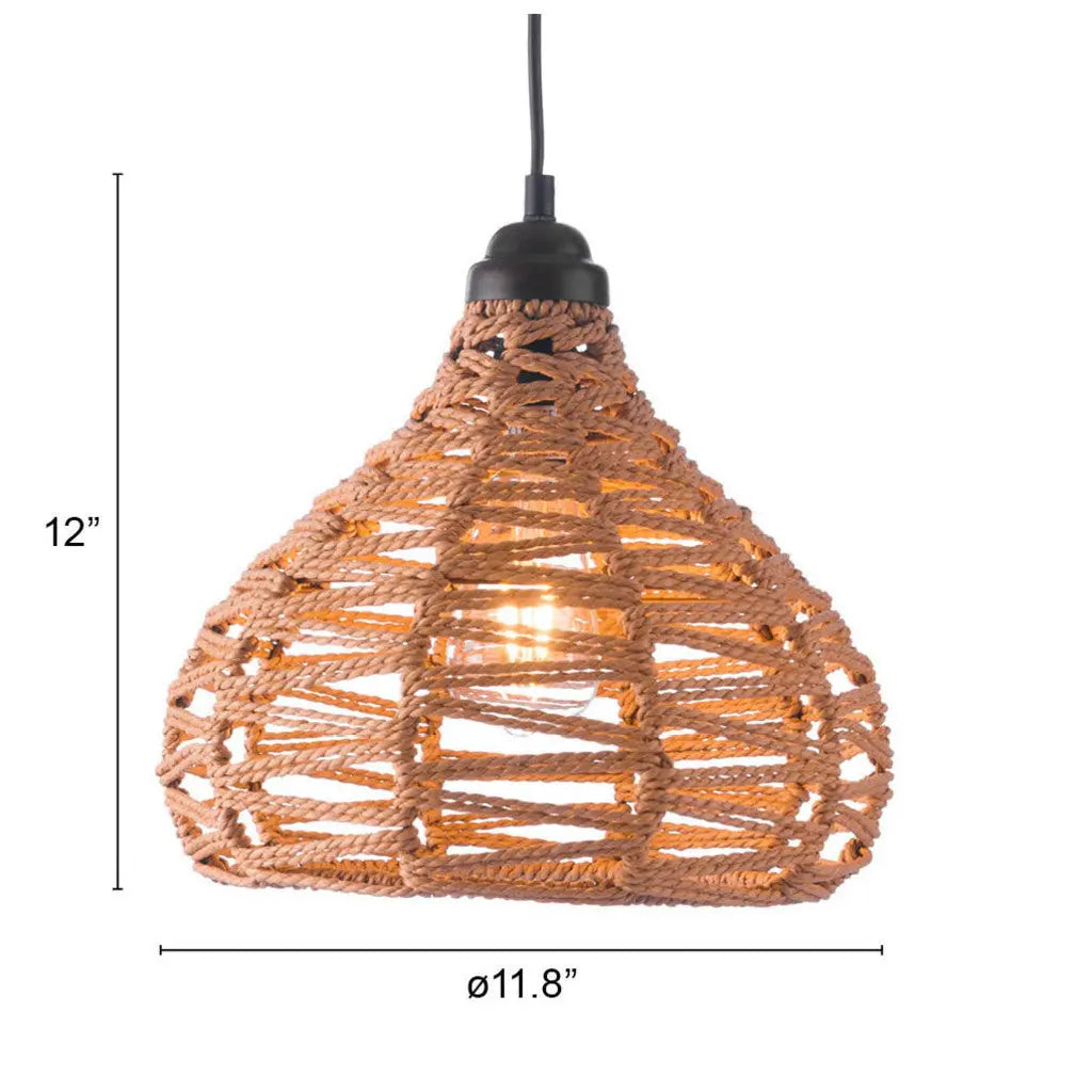 Natural Lantern Metal Dimmable Ceiling Light With Natural Shades - GreatEagleInc
