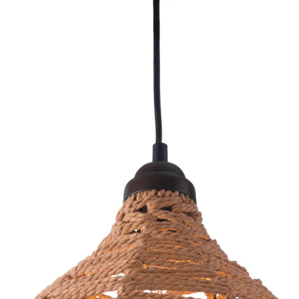 Natural Lantern Metal Dimmable Ceiling Light With Natural Shades - GreatEagleInc