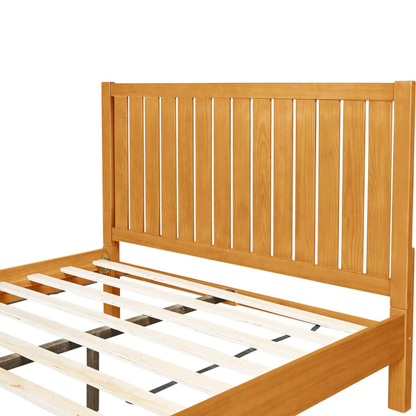 Natural Shiplap Texture Solid Wood King Bed Frame Homeroots Bed & Bath