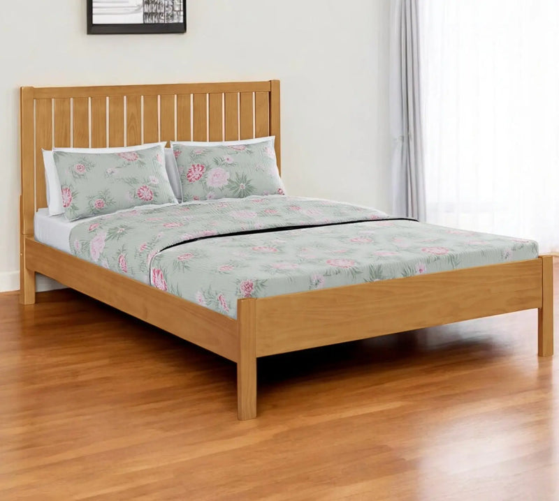 Natural Shiplap Texture Solid Wood King Bed Frame Homeroots Bed & Bath