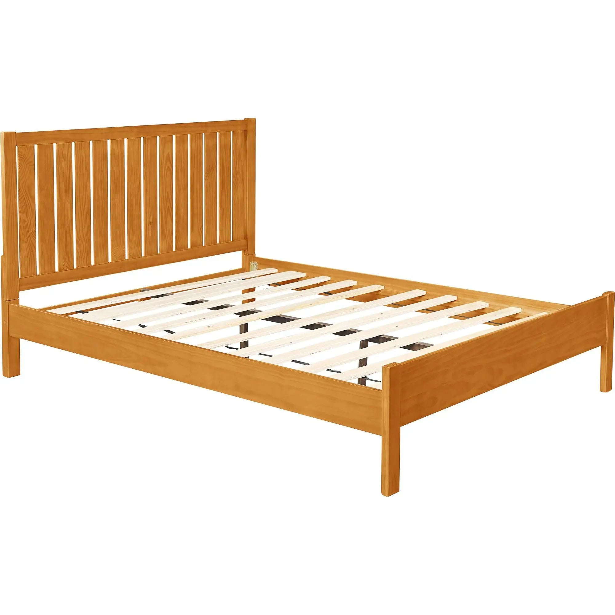 Natural Shiplap Texture Solid Wood King Bed Frame Homeroots Bed & Bath