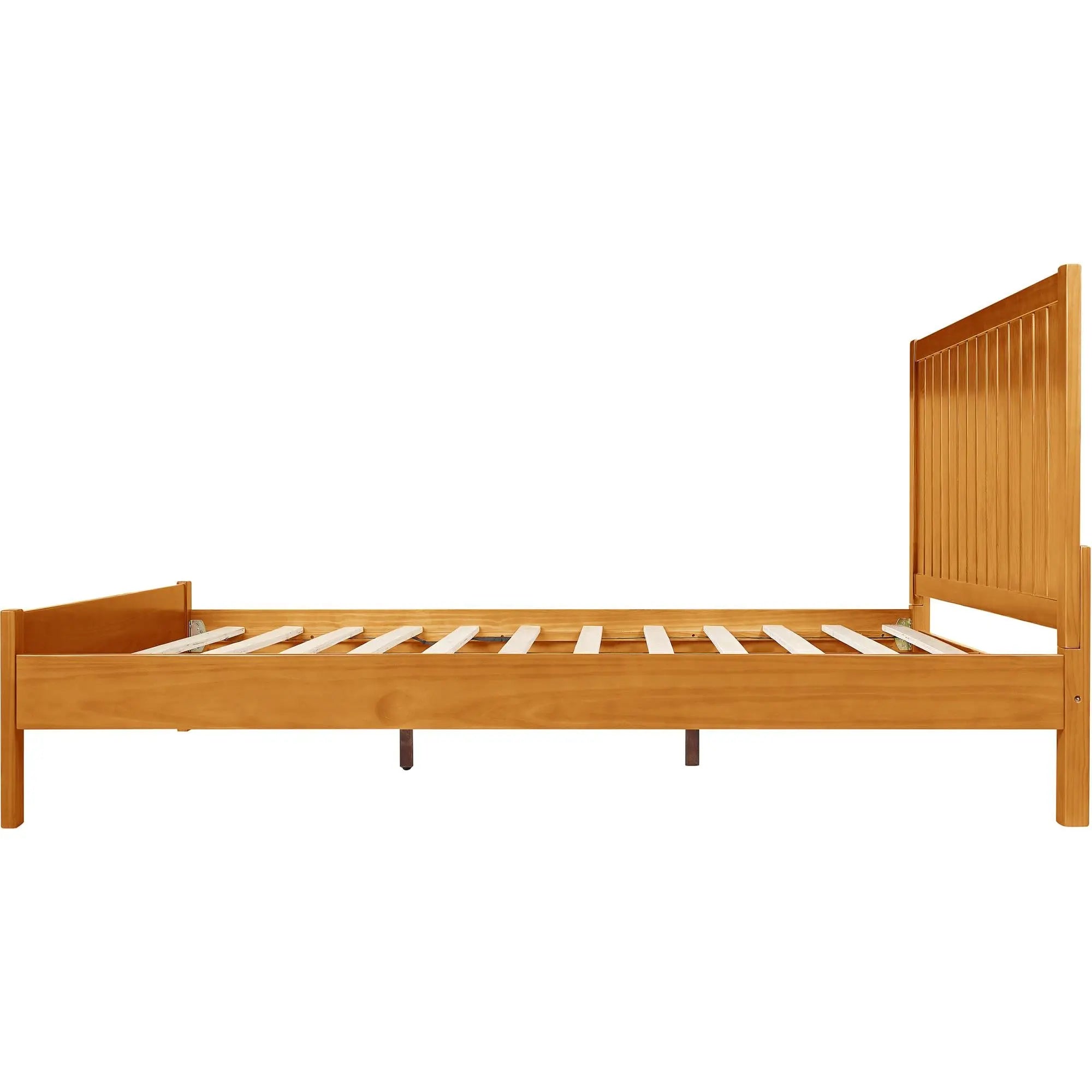 Natural Shiplap Texture Solid Wood King Bed Frame Homeroots Bed & Bath