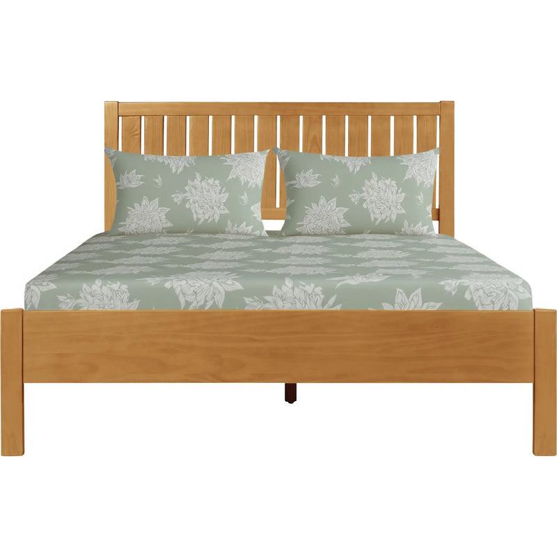 Natural Shiplap Texture Solid Wood King Bed Frame Homeroots Bed & Bath