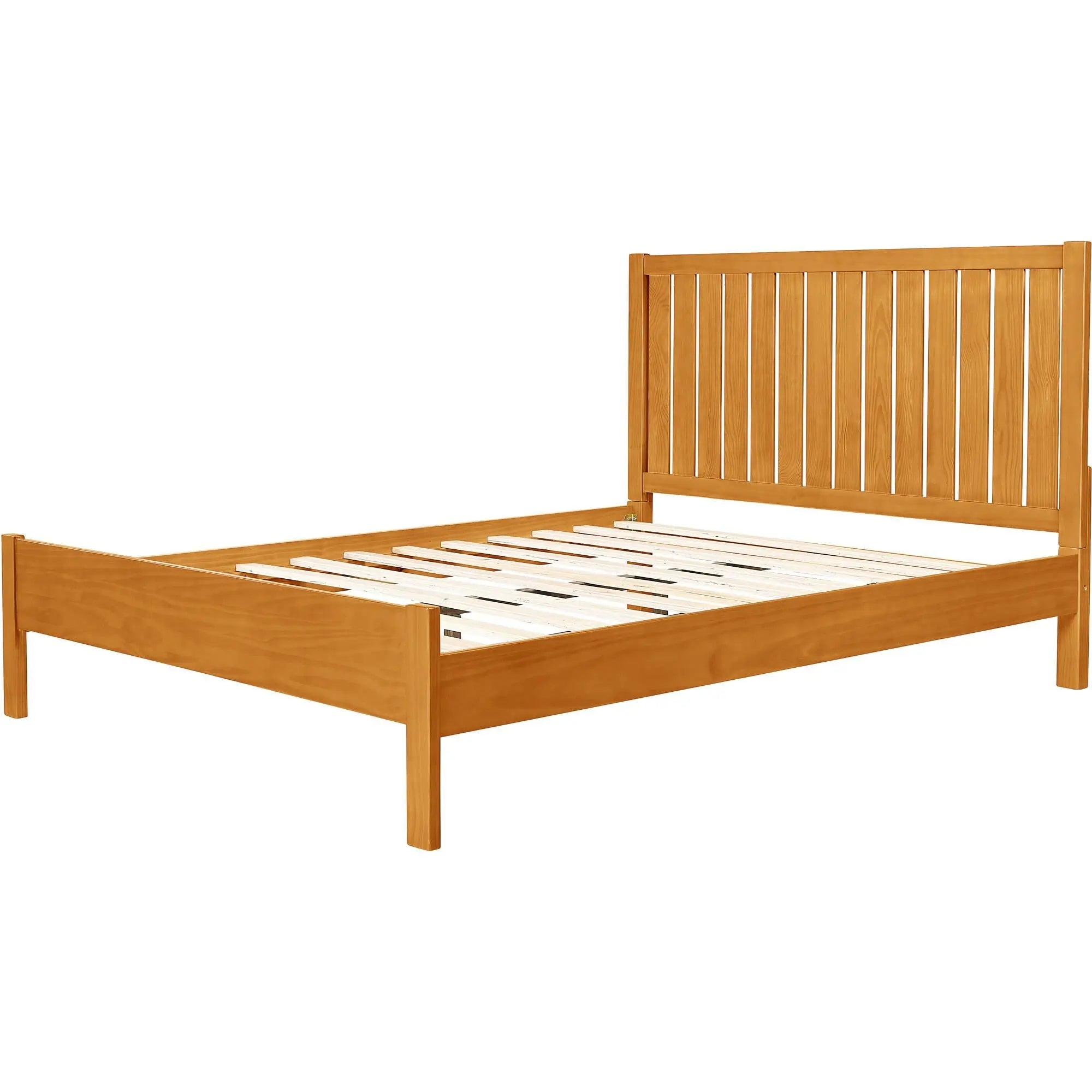 Natural Shiplap Texture Solid Wood King Bed Frame Homeroots Bed & Bath