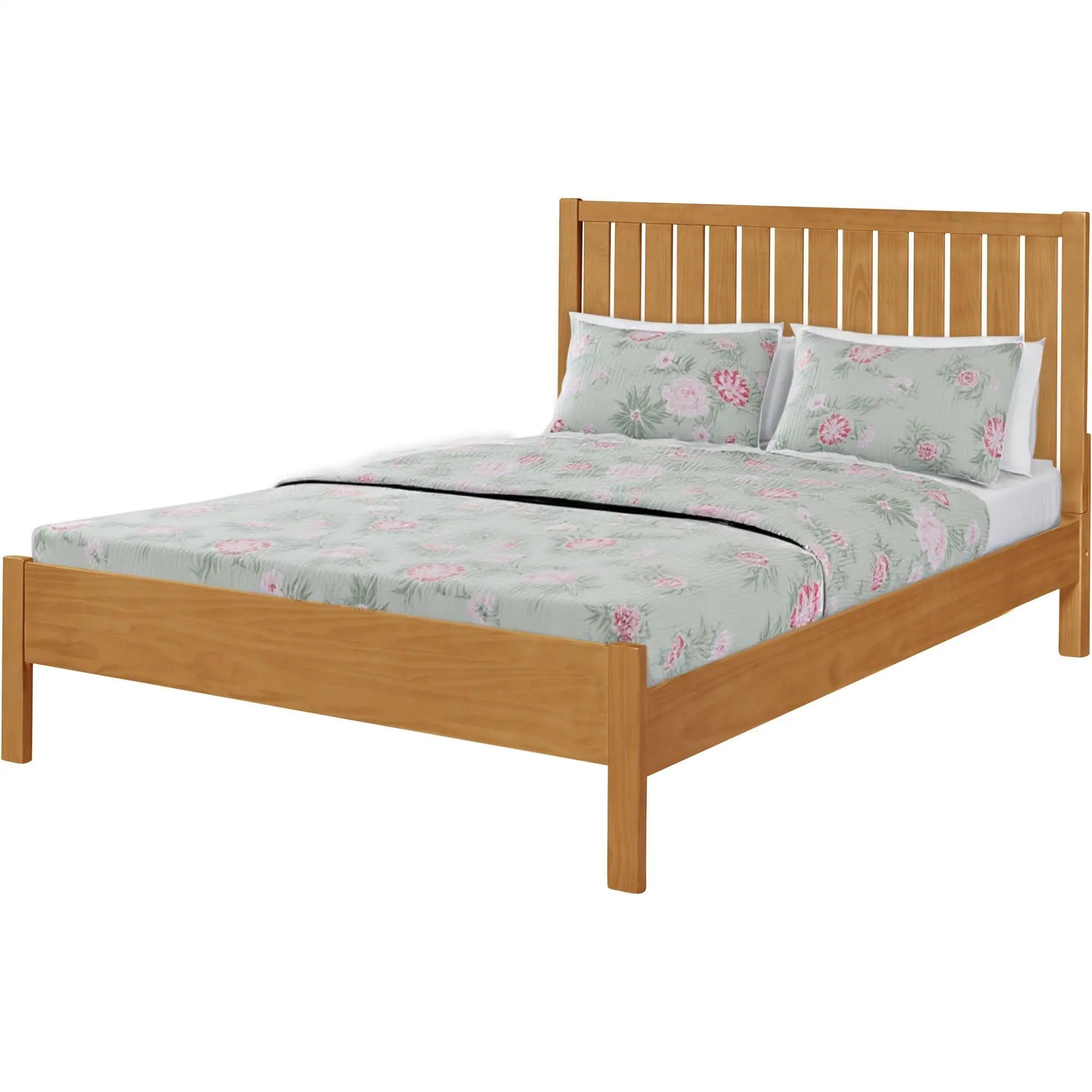 Natural Shiplap Texture Solid Wood King Bed Frame Homeroots Bed & Bath
